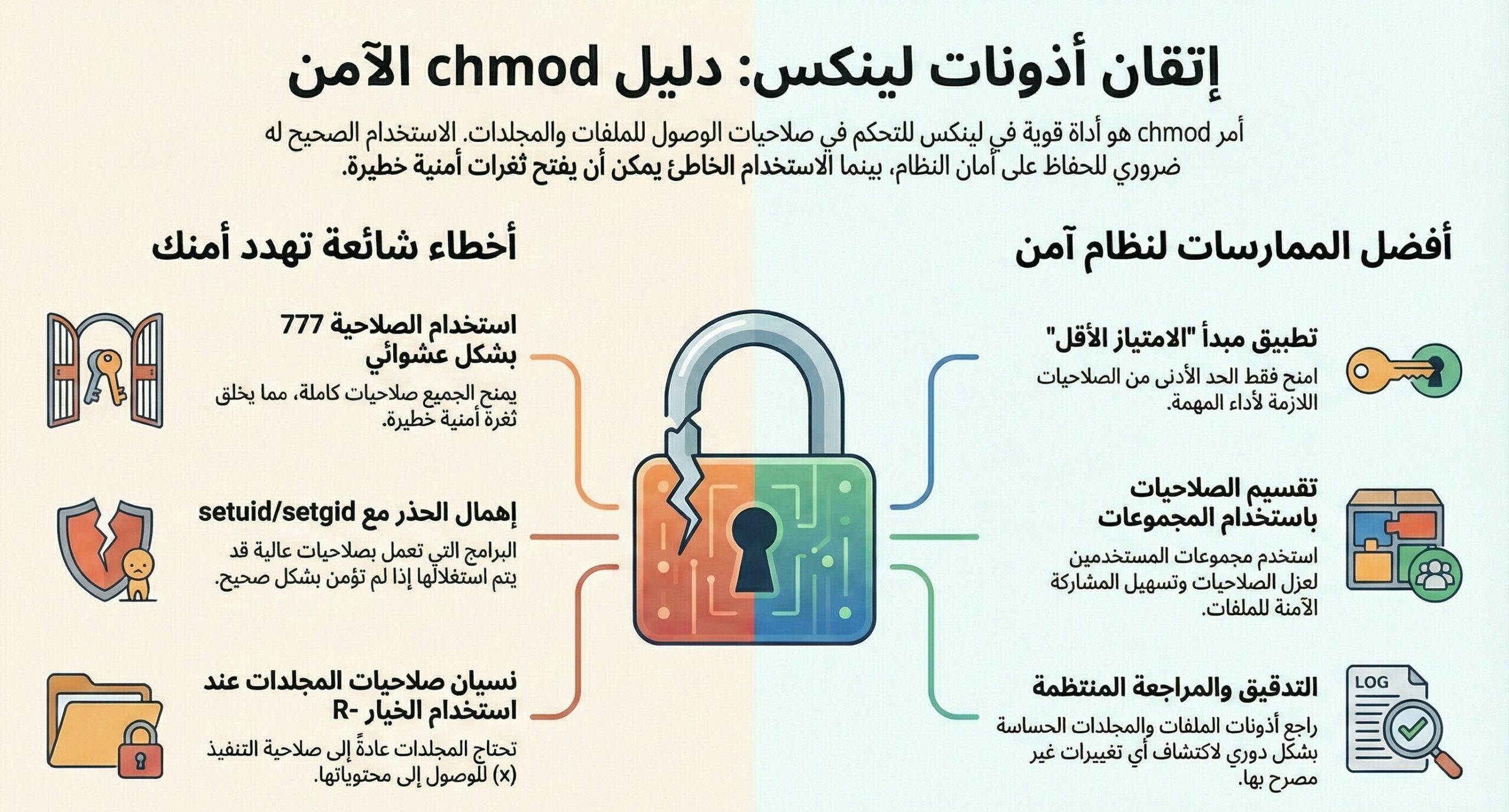أفضل الممارسات الأمنية والتحذيرات