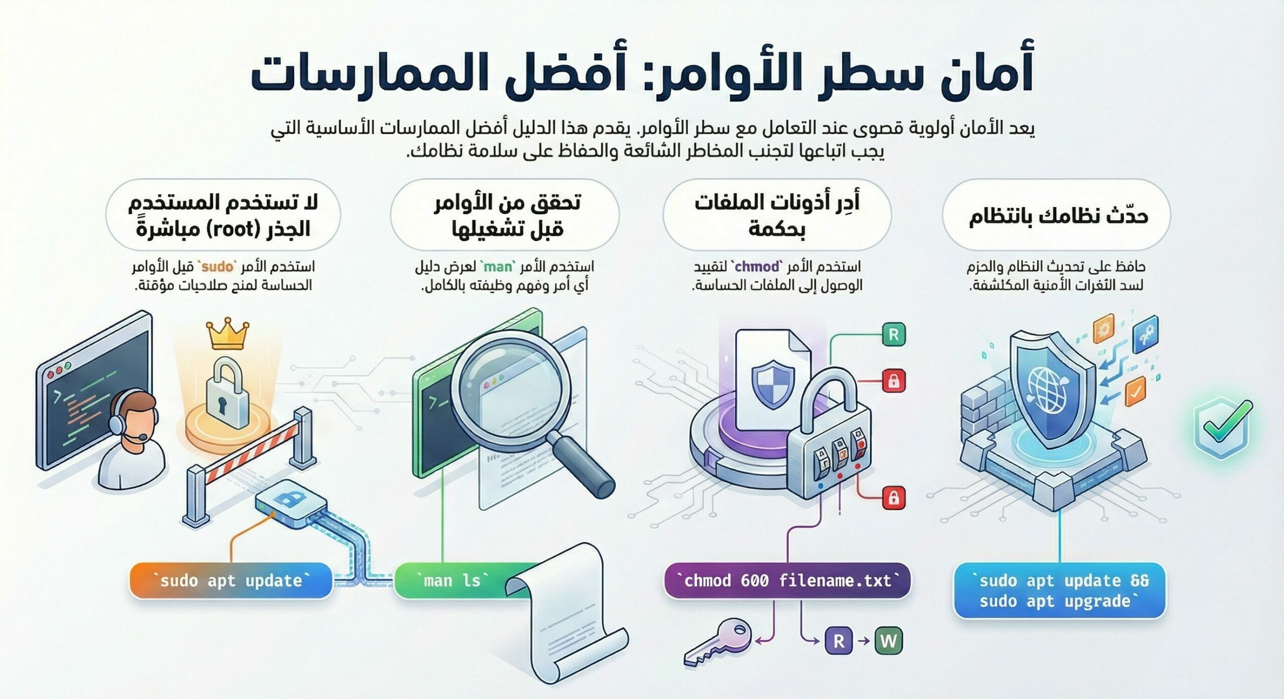 أفضل ممارسات أمان سطر الأوامر