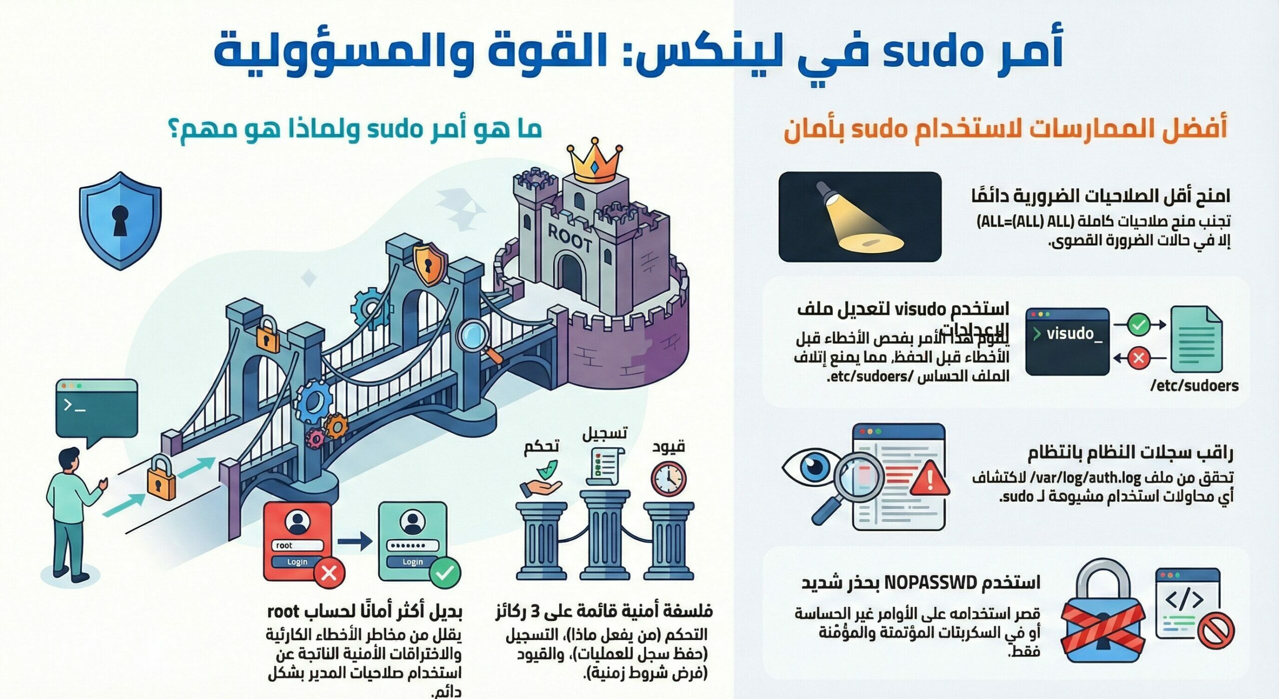 شرح موسوعي وعملي لأمر sudo في لينكس