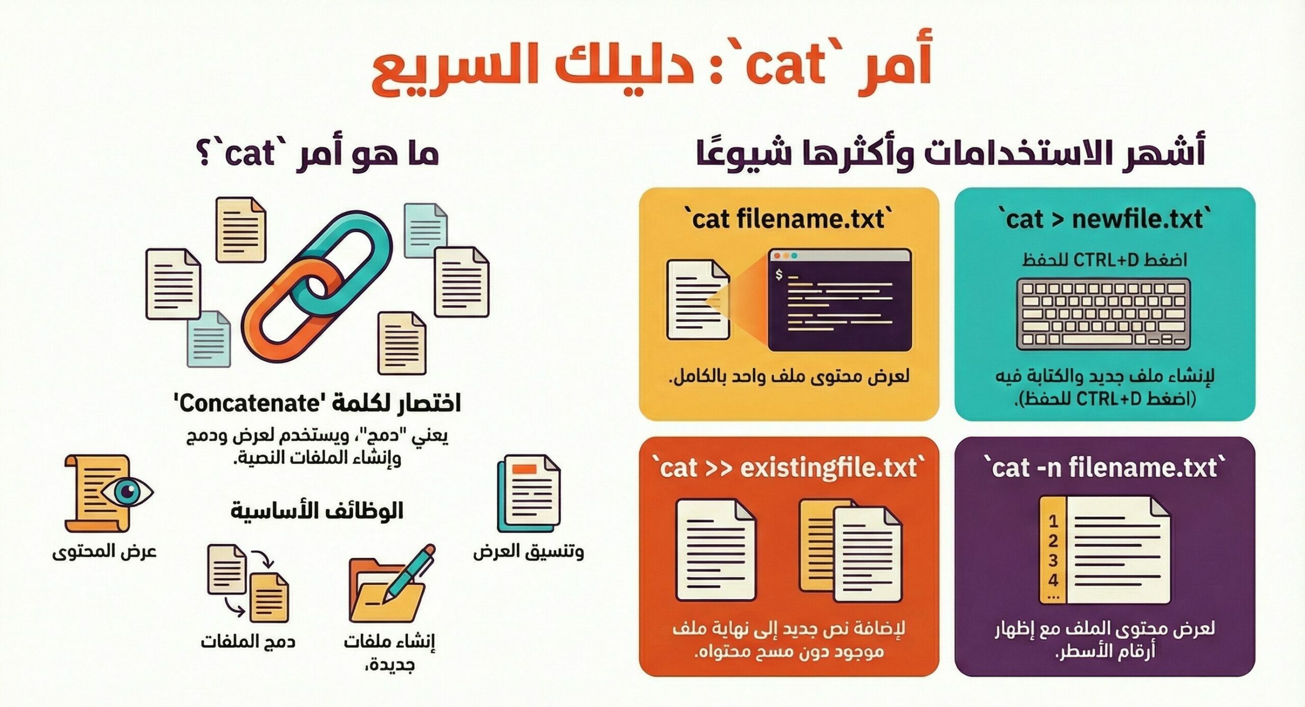 ما هو أمر cat
