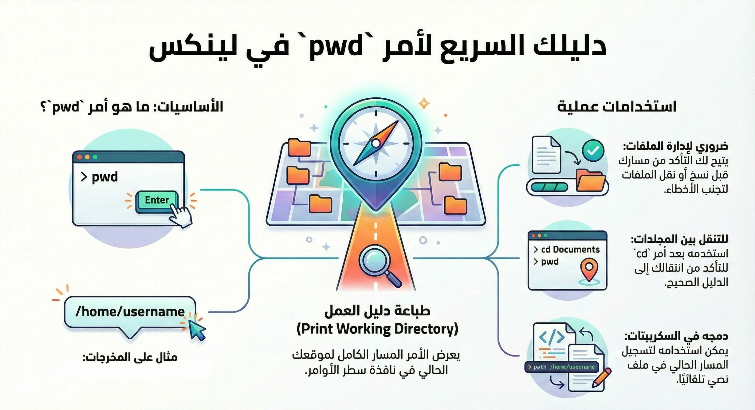 ما هو أمر pwd