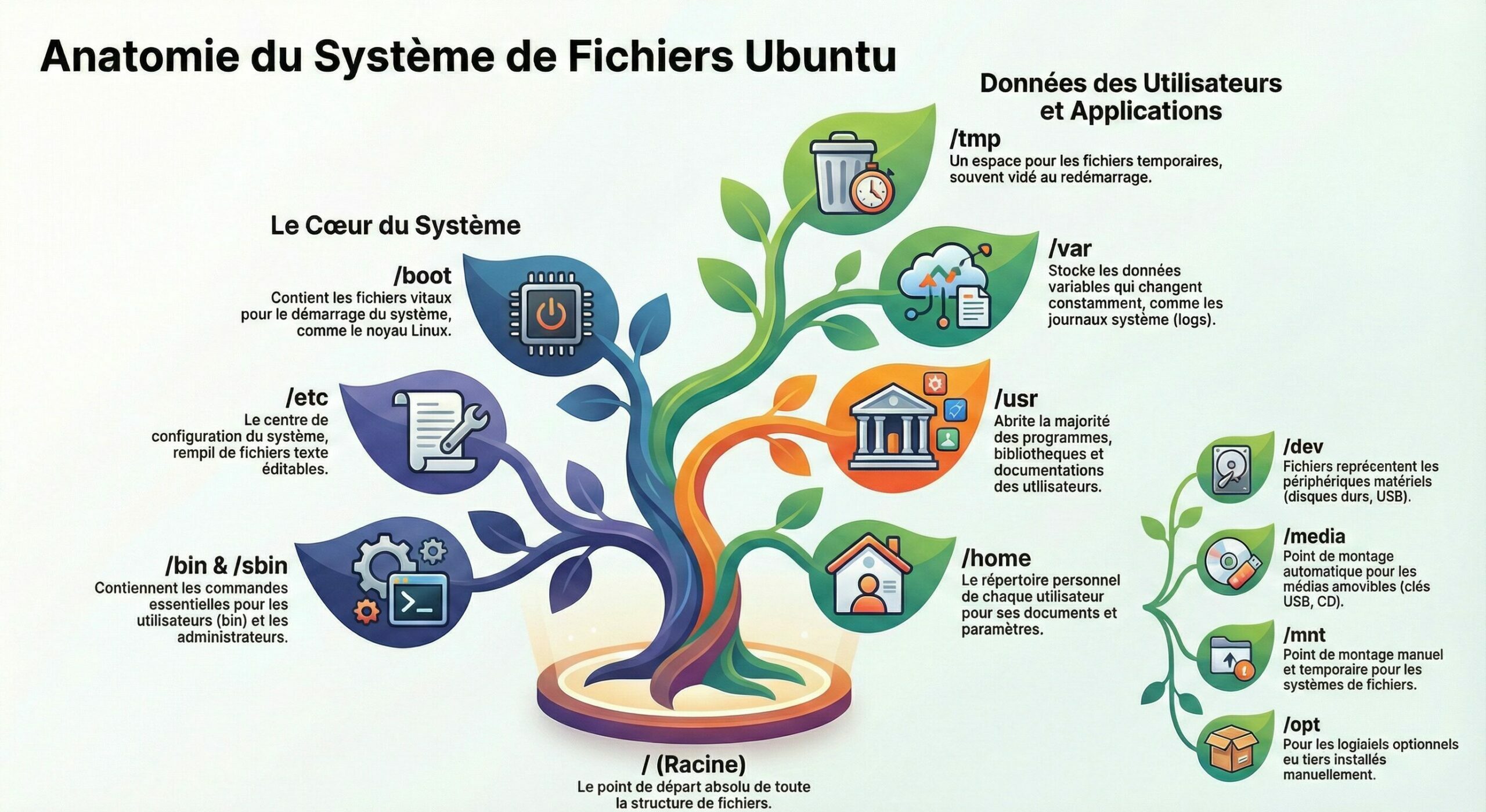 Aperçu de la structure du système de fichiers dans Ubuntu
